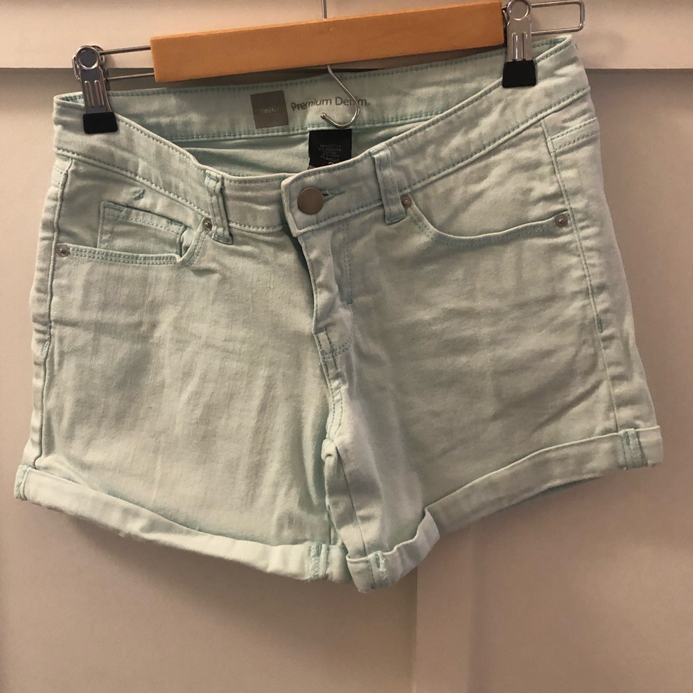 Target brand mint stretchy jean shorts